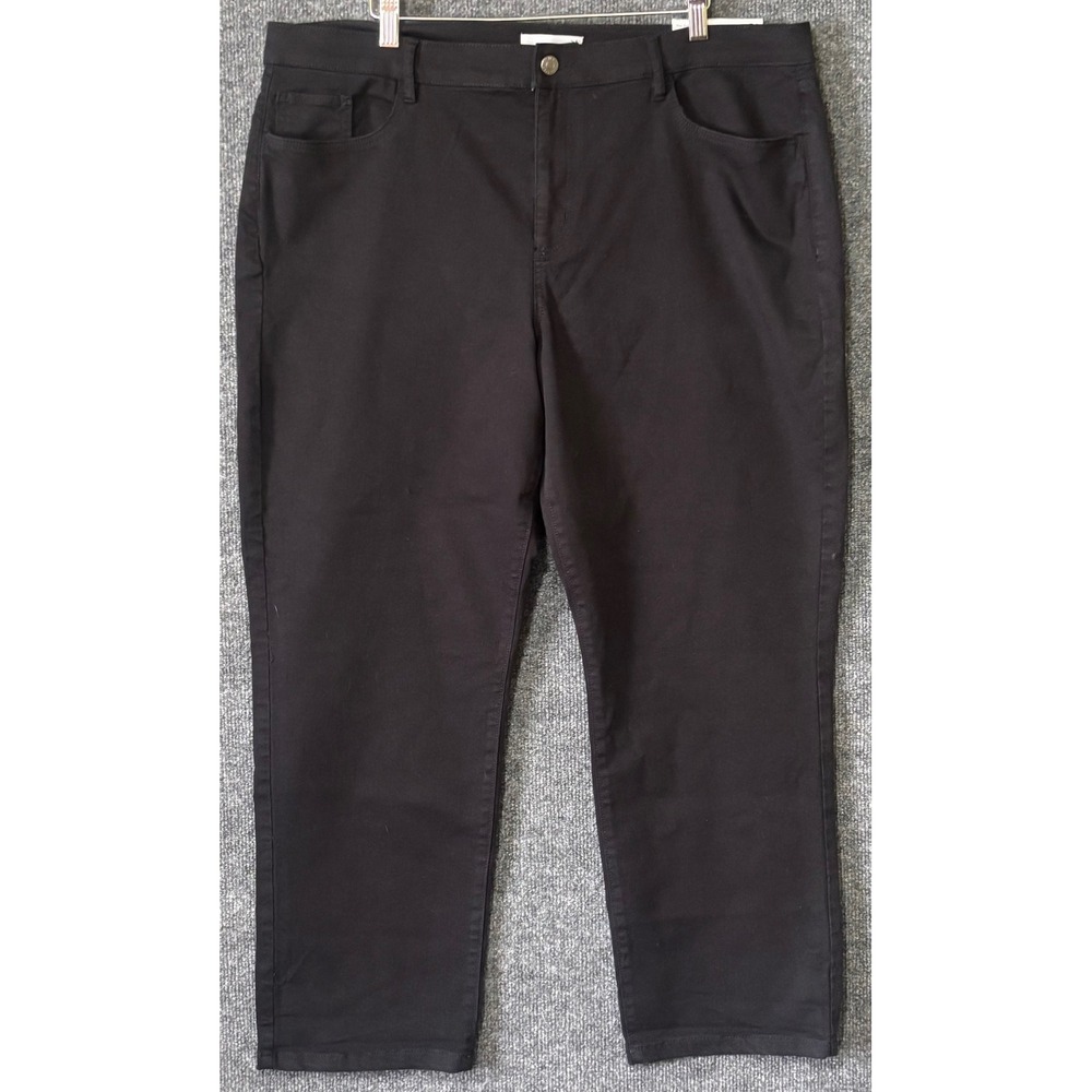 LOFT Women 34/18 Pants Black The Girlfriend Regular Fit Mid Rise Petite NWT - Picture 1 of 8
